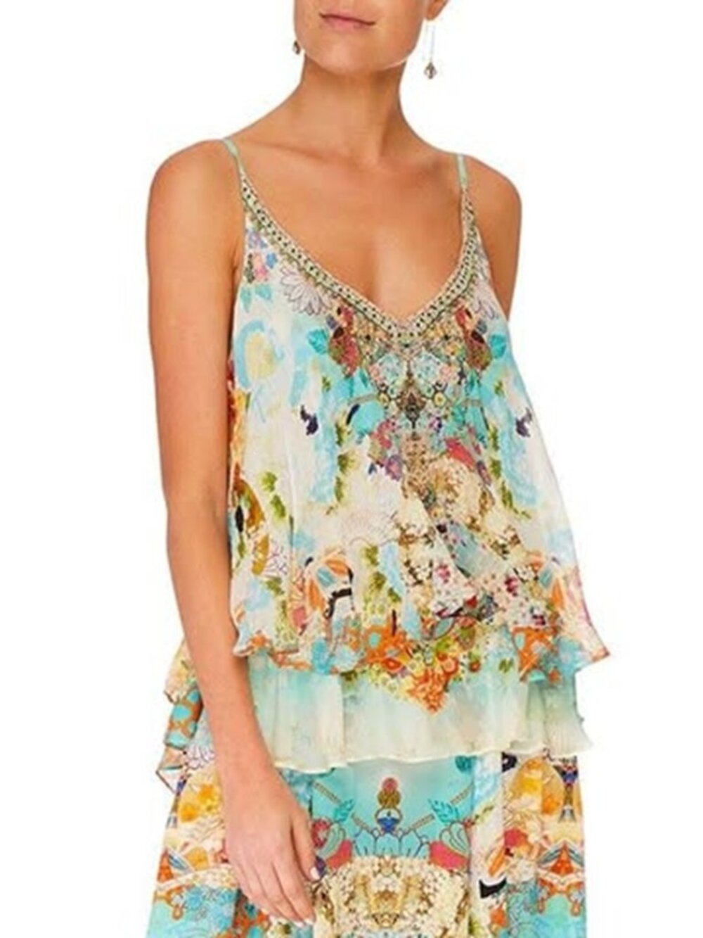 Camilla Retros Rainbow Double Layered Cami Size Medium